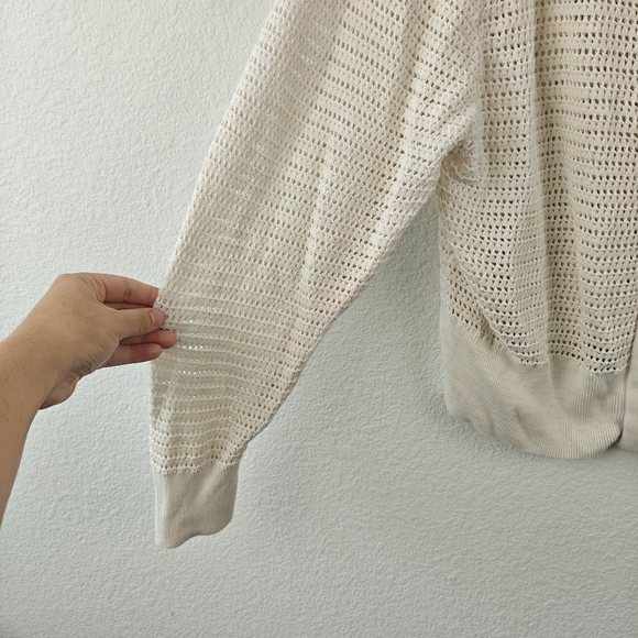 VARLEY Cameron Open Knit Zip Up Jacket In Cream Size M - Picture 11 of 15